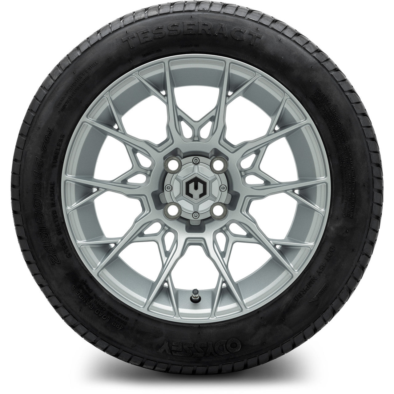 MODZ® 14" Chaos Silver Wheels & Street Tires Combo (MODZ Street Fox Radial 23x10-14)