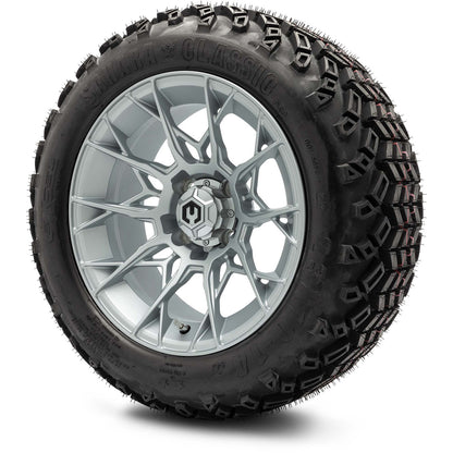 MODZ® 14" Chaos Silver Wheels & Off-Road Tires Combo (Arisun X-Trail All-Terrain 23x10-14)