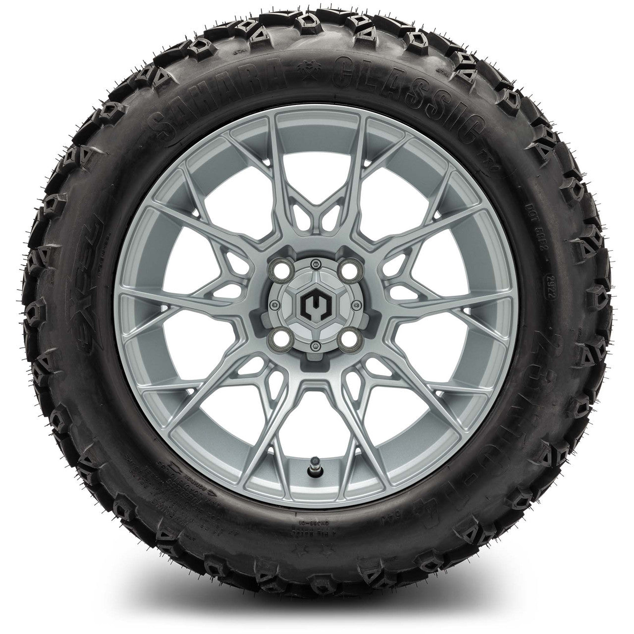 MODZ® 14" Chaos Silver Wheels & Off-Road Tires Combo (Arisun X-Armory All-Terrain 23x10-14 Radial)