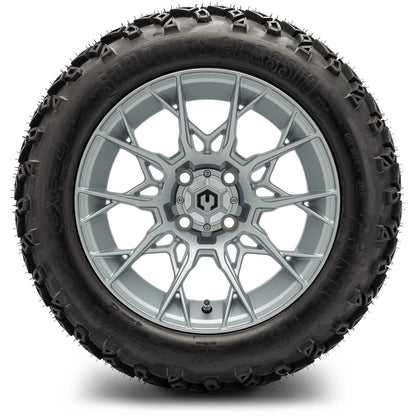 MODZ® 14" Chaos Silver Wheels & Off-Road Tires Combo (Arisun X-Trail All-Terrain 23x10-14)