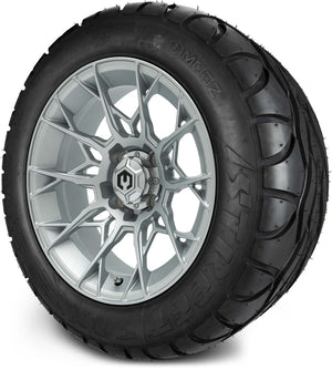MODZ® 14" Chaos Silver Wheels & Street Tires Combo (MODZ Street Fox Radial 23x10-14)