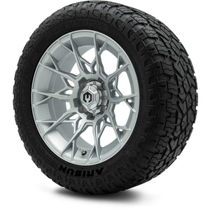 MODZ® 14" Chaos Silver Wheels & Off-Road Tires Combo (Arisun X-Armory All-Terrain 23x10-14 Radial)