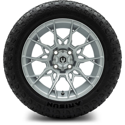 MODZ® 14" Chaos Silver Wheels & Off-Road Tires Combo (Arisun X-Trail All-Terrain 23x10-14)