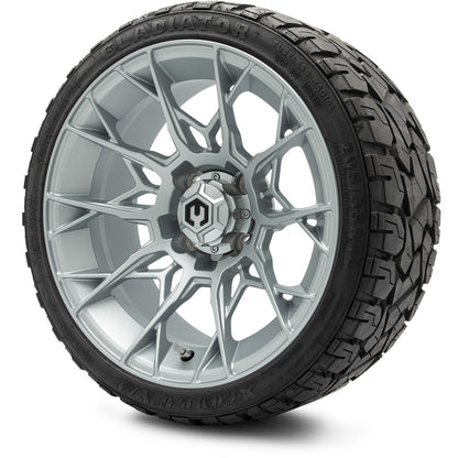 MODZ® 14" Chaos Silver Wheels & Off-Road Tires Combo (Arisun X-Armory All-Terrain 23x10-14 Radial)