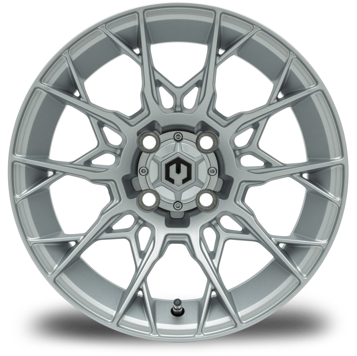 MODZ® 14" Chaos Silver Wheels & Street Tires Combo (MODZ Street Fox Radial 205/40-14)