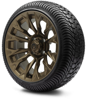 MODZ® 14" Falcon Matte Bronze Wheels & Street Tires Combo (Arisun Cruze 205/30-14)