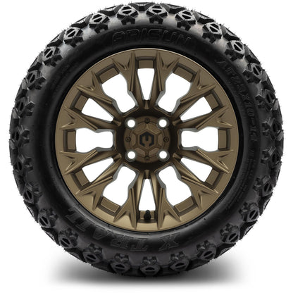 MODZ® 14" Falcon Matte Bronze Wheels & Off-Road Tires Combo (Arisun X-Armory All-Terrain 23x10-14 Radial)
