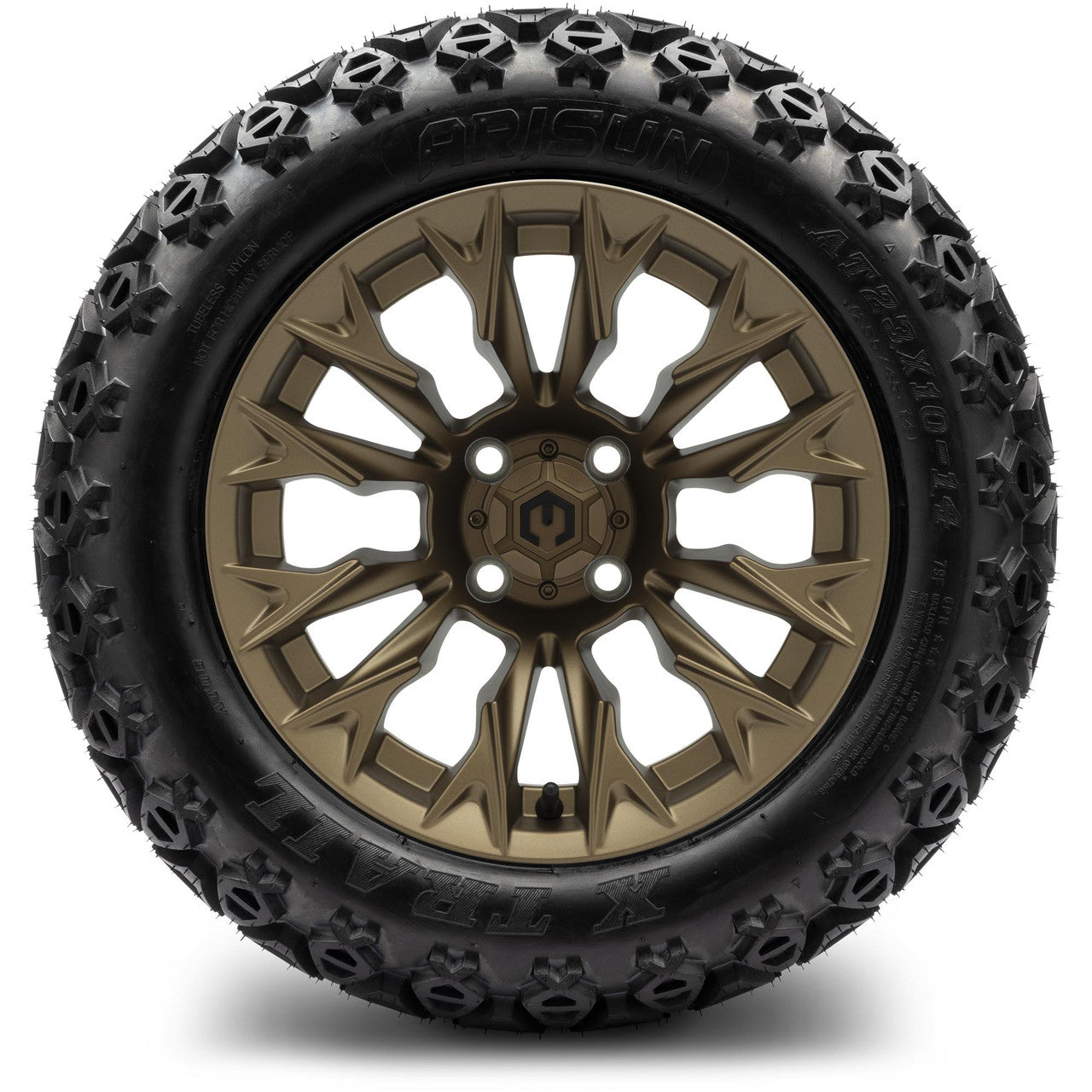 MODZ® 14" Falcon Matte Bronze Wheels & Off-Road Tires Combo (Xcomp Gladiator 23-10-14 Radial)