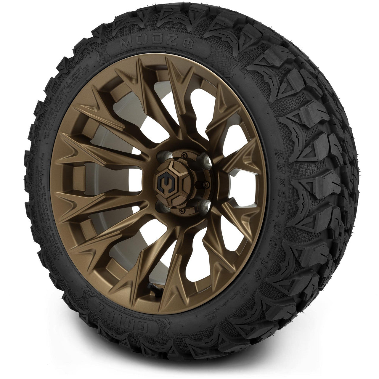 MODZ® 14" Falcon Matte Bronze Wheels & Off-Road Tires Combo (Xcomp Gladiator 23-10-14 Radial)