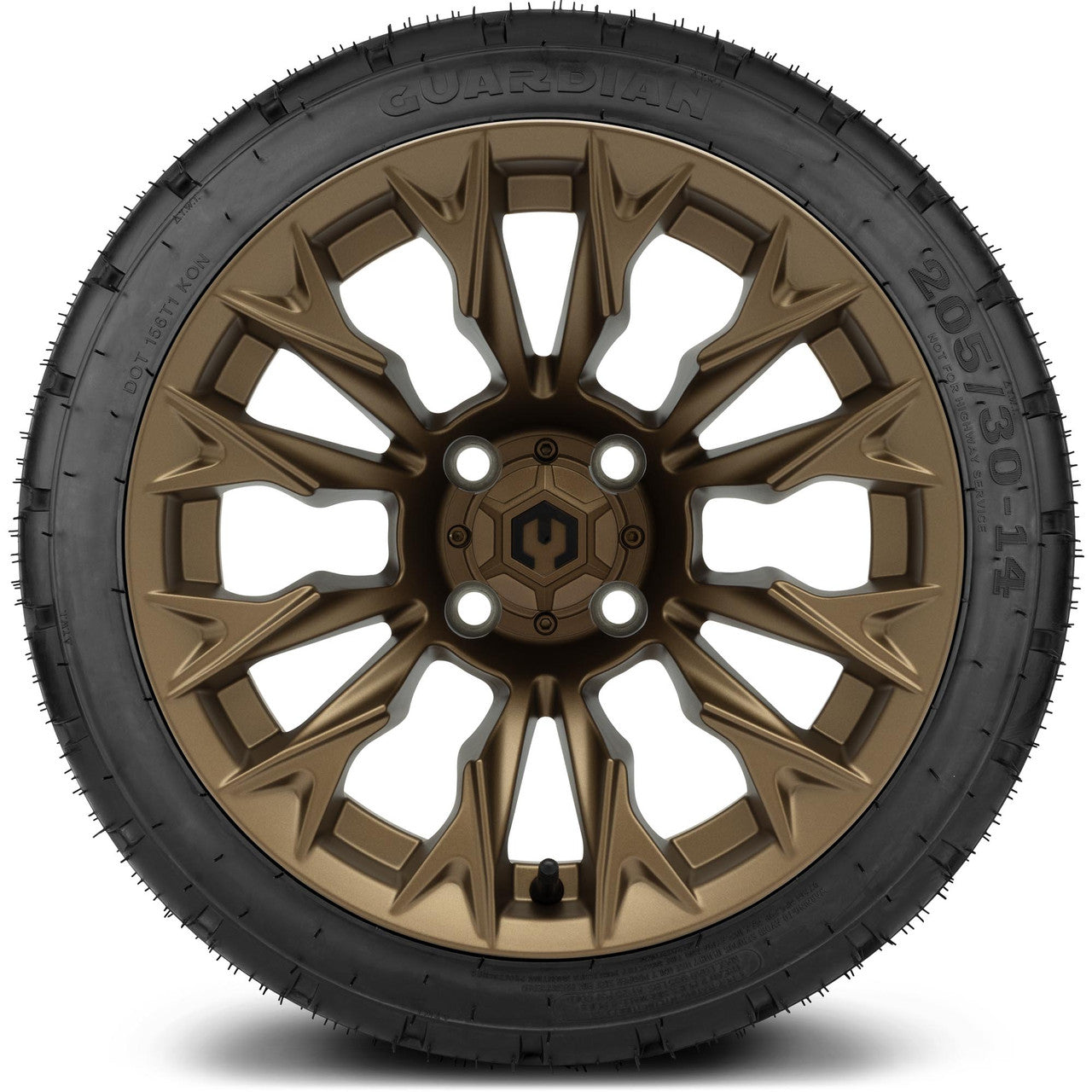 MODZ® 14" Falcon Matte Bronze Wheels & Street Tires Combo (MODZ Street Fox Radial 23x10-14)
