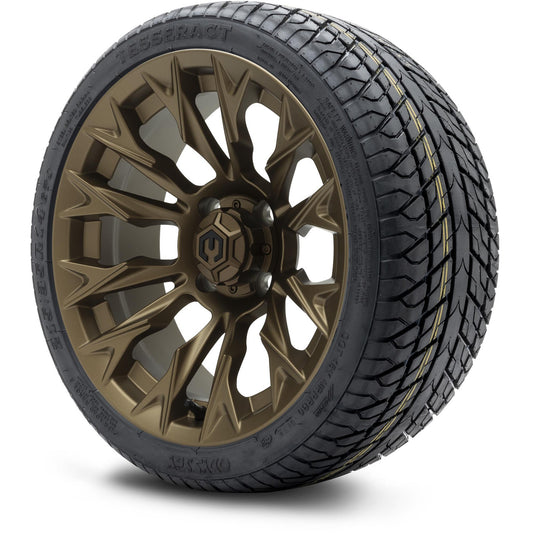 MODZ® 14" Falcon Matte Bronze Wheels & Street Tires Combo (Odyssey Tesseract Steel Belted Radial 215/35-14)