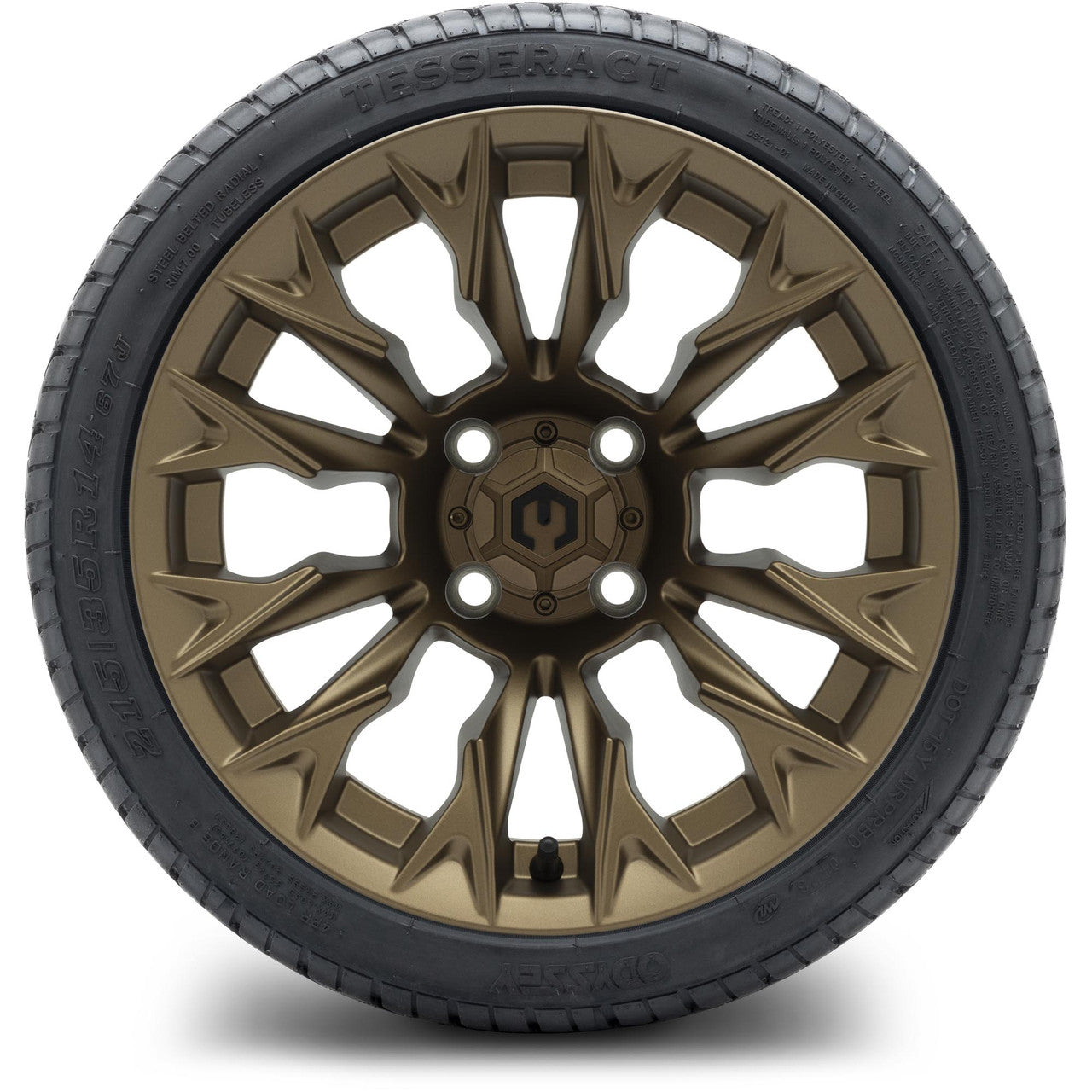 MODZ® 14" Falcon Matte Bronze Wheels & Street Tires Combo (MODZ Street Fox Radial 205/40-14)