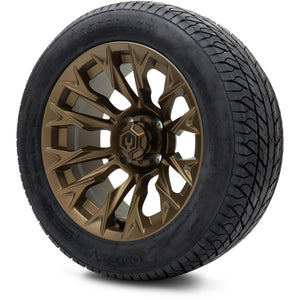 MODZ® 14" Falcon Matte Bronze Wheels & Street Tires Combo (Odyssey Tesseract Steel Belted Radial 215/50-14)