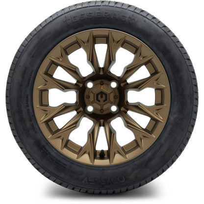 MODZ® 14" Falcon Matte Bronze Wheels & Street Tires Combo (Odyssey Tesseract Steel Belted Radial 215/35-14)