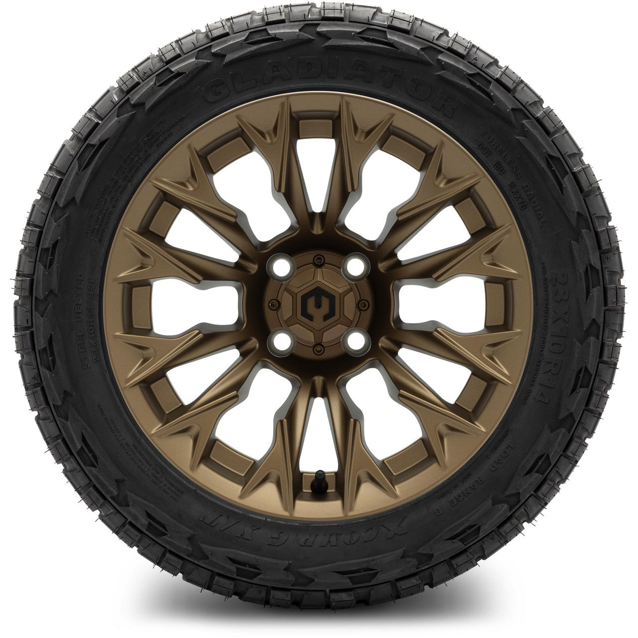 MODZ® 14" Falcon Matte Bronze Wheels & Off-Road Tires Combo (Arisun X-Armory All-Terrain 23x10-14 Radial)
