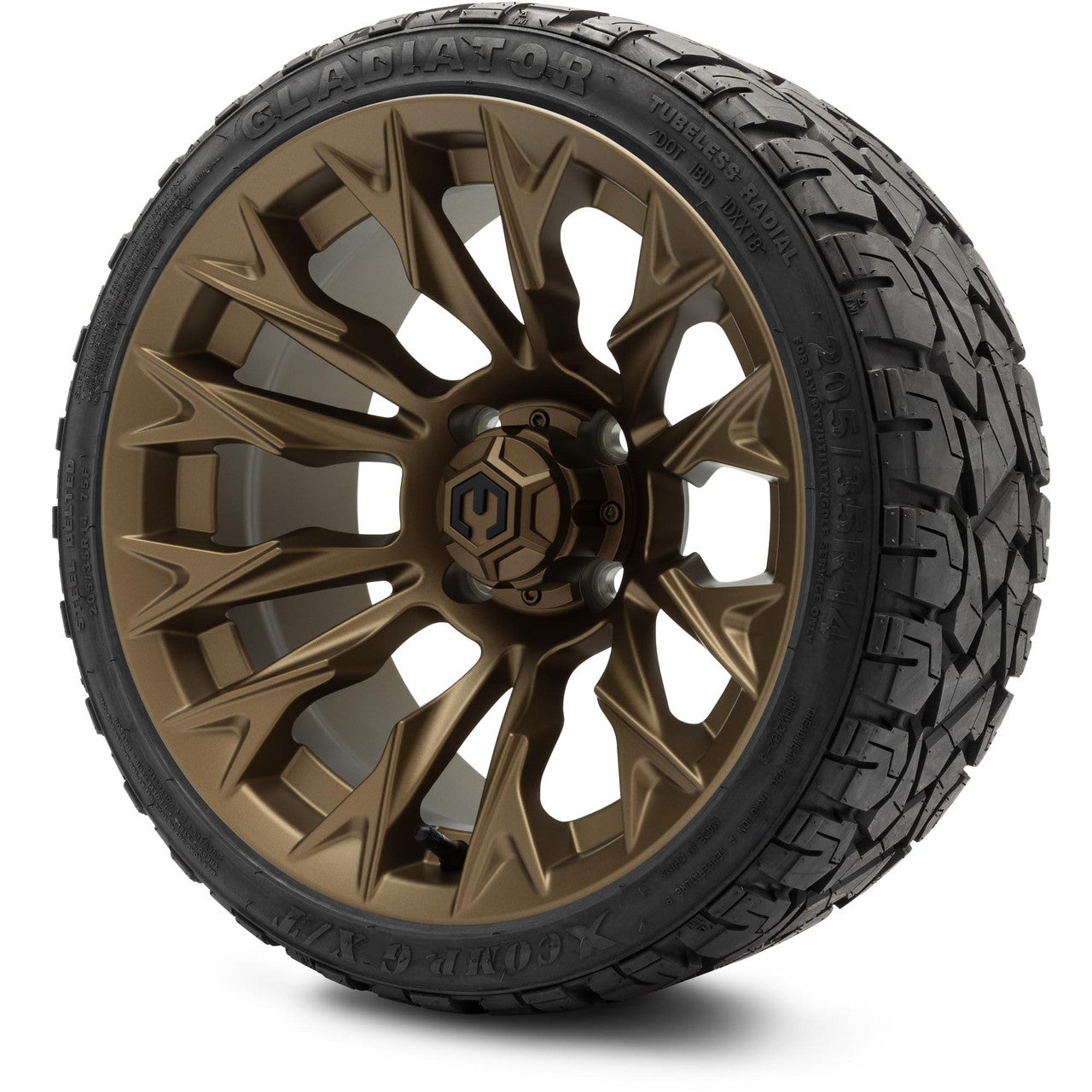 MODZ® 14" Falcon Matte Bronze Wheels & Off-Road Tires Combo (Arisun X-Armory All-Terrain 23x10-14 Radial)