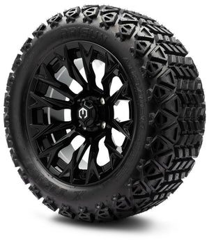 MODZ® 14" Falcon Glossy Black Wheels & Off-Road Tires Combo (Arisun X-Trail All-Terrain 23x10-14)