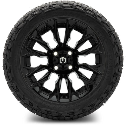 MODZ® 14" Falcon Glossy Black Wheels & Off-Road Tires Combo (Arisun X-Trail All-Terrain 23x10-14)