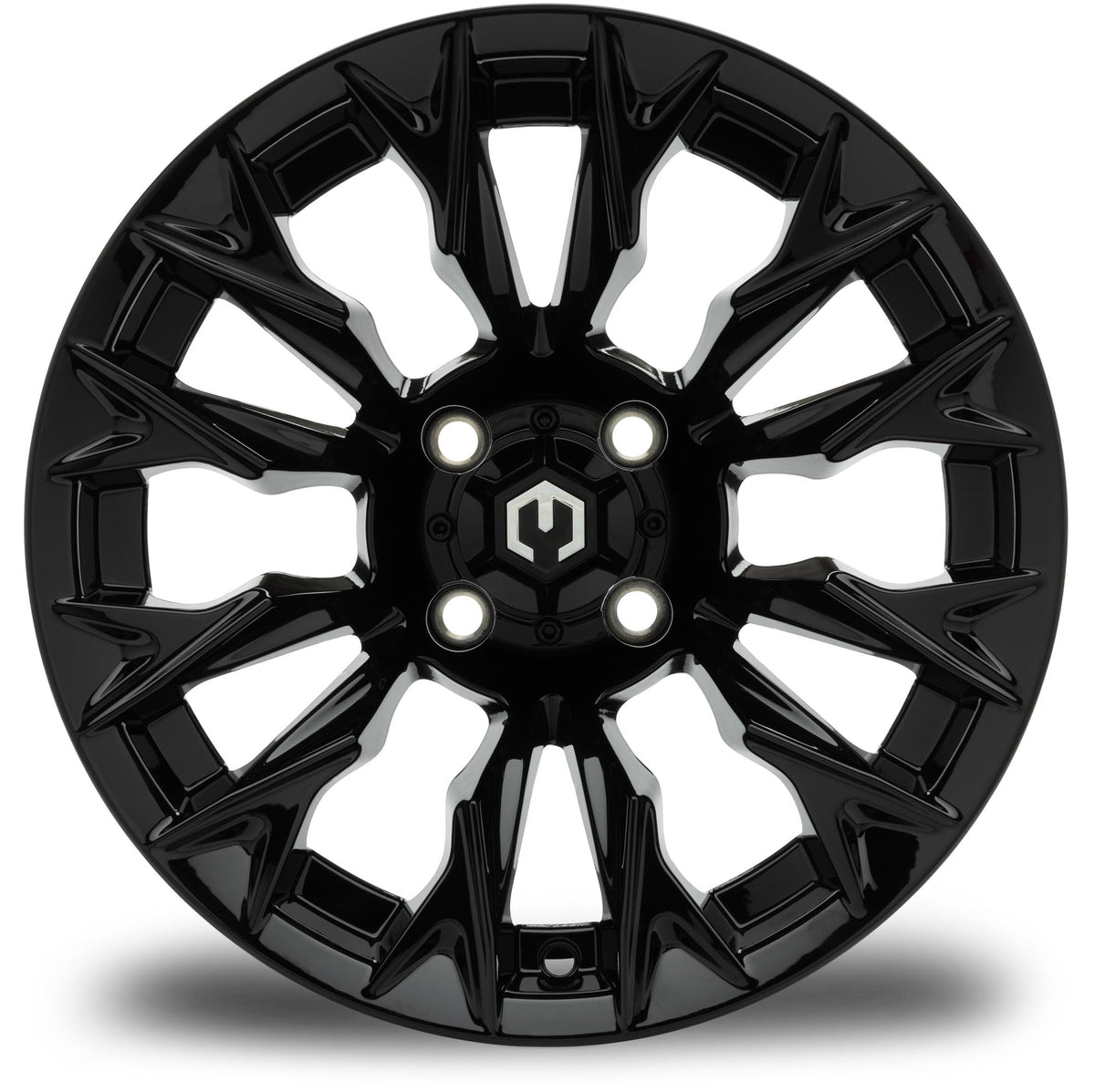 MODZ® 14" Falcon Glossy Black Wheels & Off-Road Tires Combo (Arisun X-Trail All-Terrain 23x10-14)