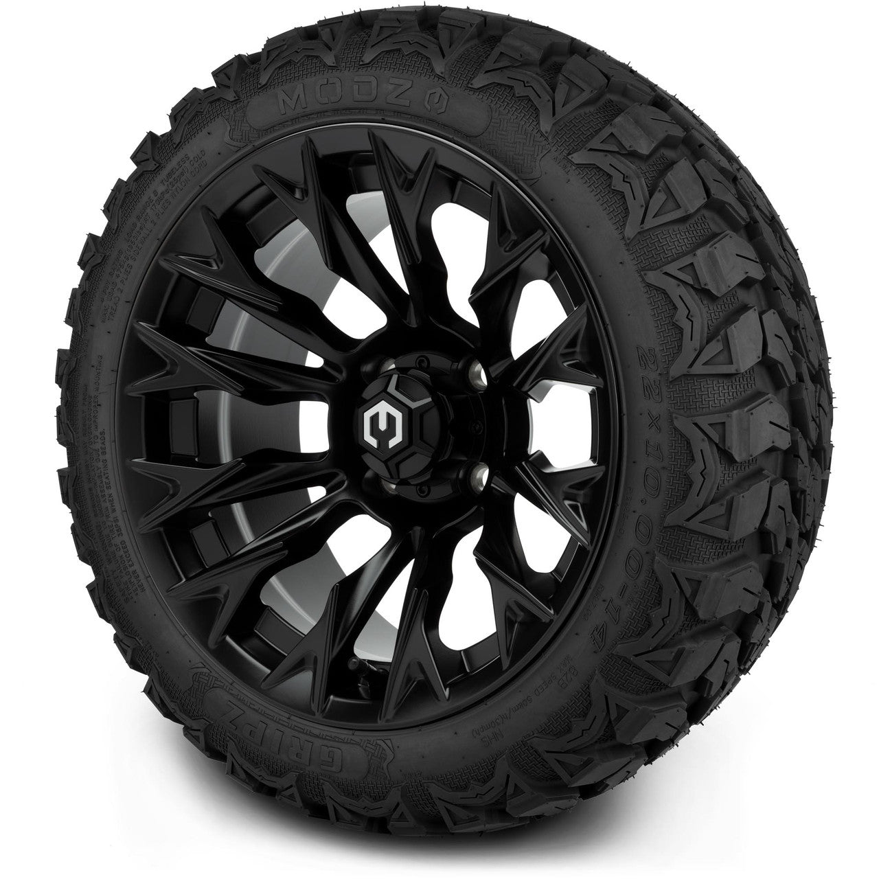MODZ® 14" Falcon Matte Black Wheels & Off-Road Tires Combo (Arisun X-Armory All-Terrain 23x10-14 Radial)