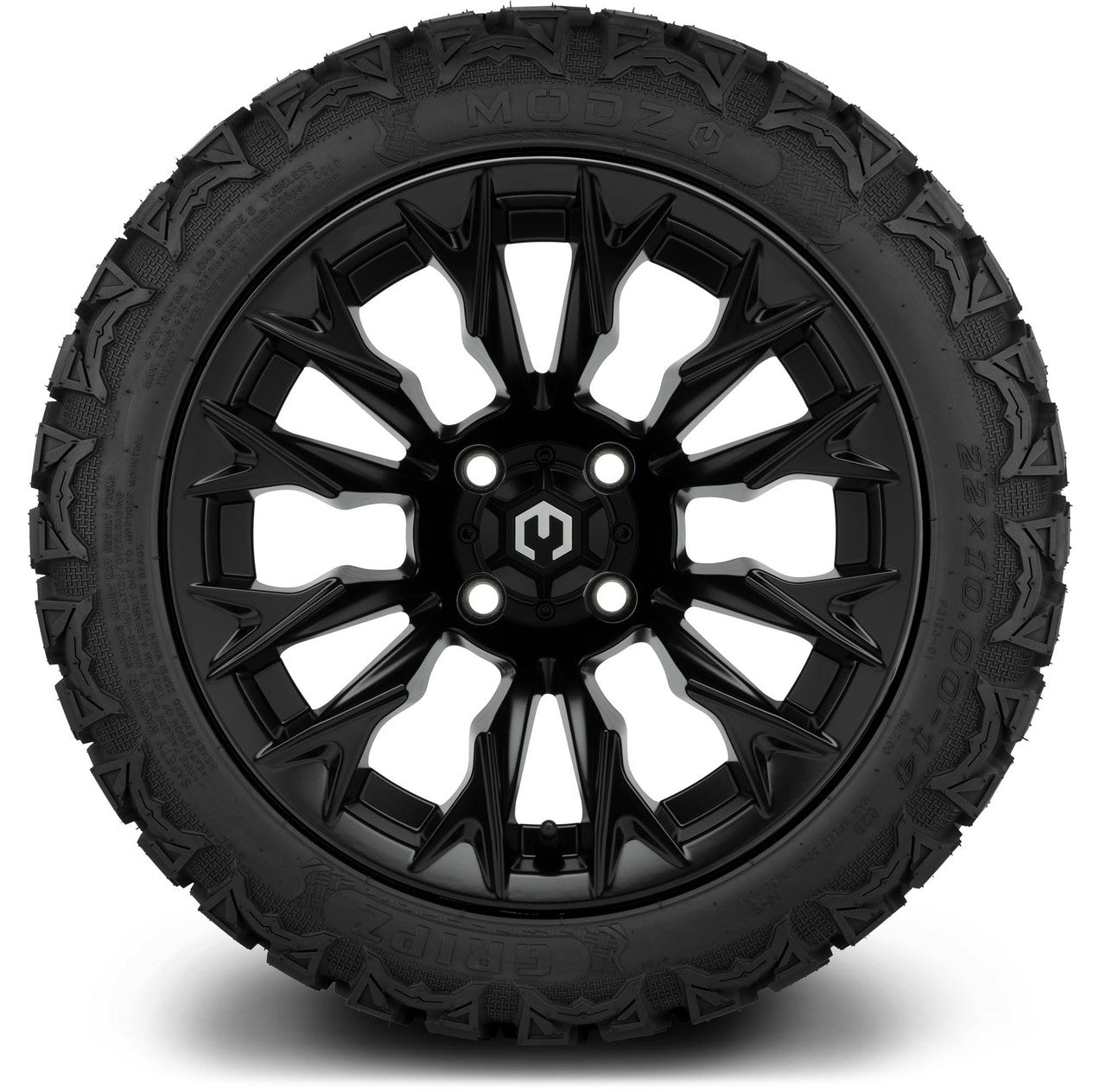 MODZ® 14" Falcon Matte Black Wheels & Off-Road Tires Combo (Xcomp Gladiator 23-10-14 Radial)