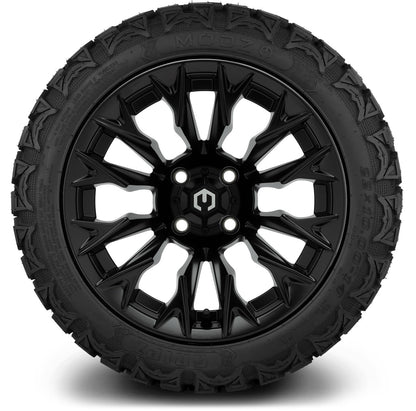 MODZ® 14" Falcon Matte Black Wheels & Off-Road Tires Combo (Xcomp Gladiator 23-10-14 Radial)