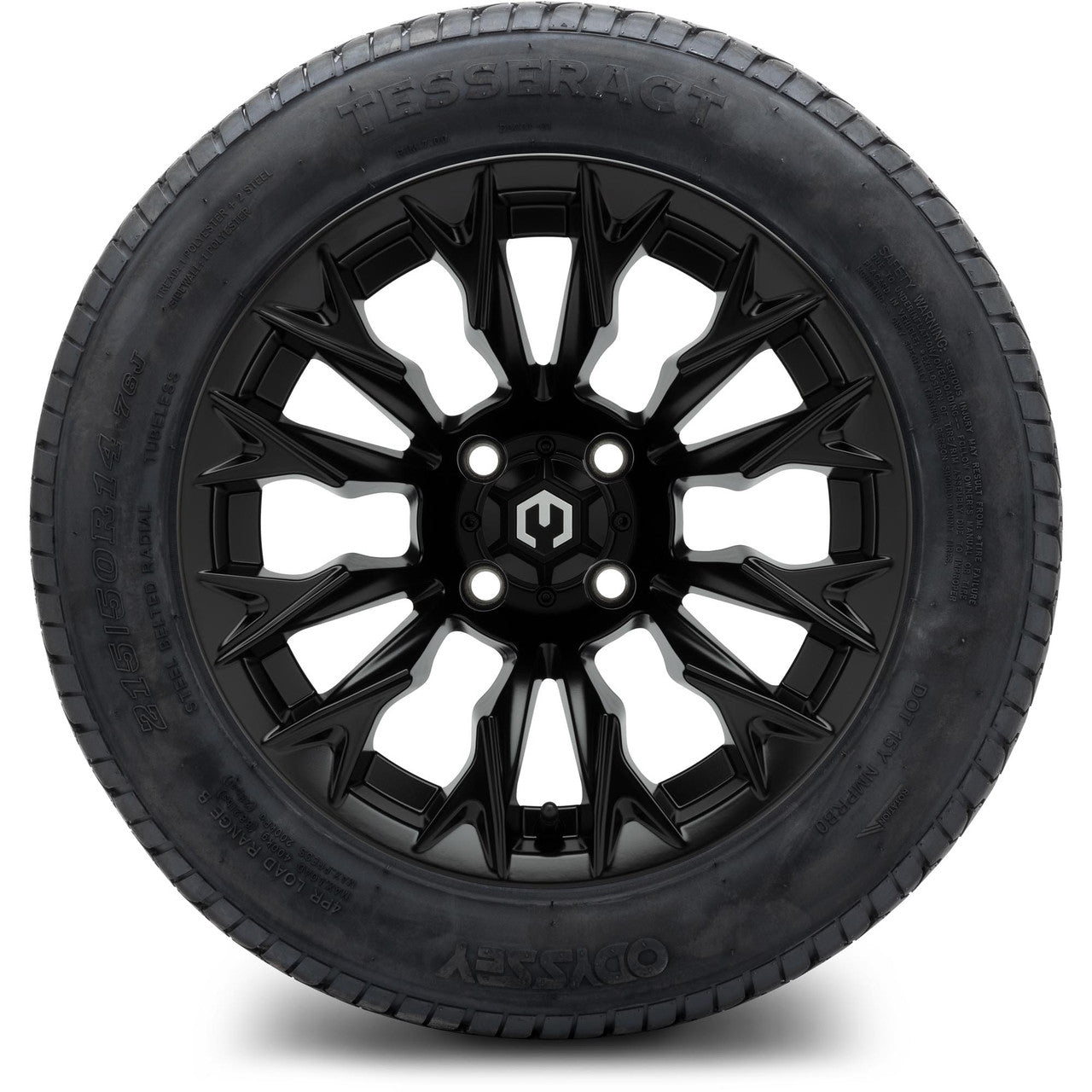 MODZ® 14" Falcon Matte Black Wheels & Street Tires Combo (Arisun Cruze 205/30-14)