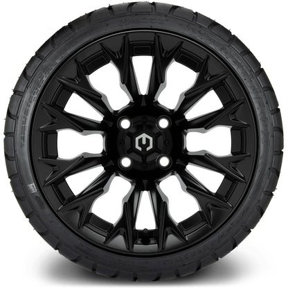 MODZ® 14" Falcon Matte Black Wheels & Street Tires Combo (MODZ Street Fox Radial 23x10-14)