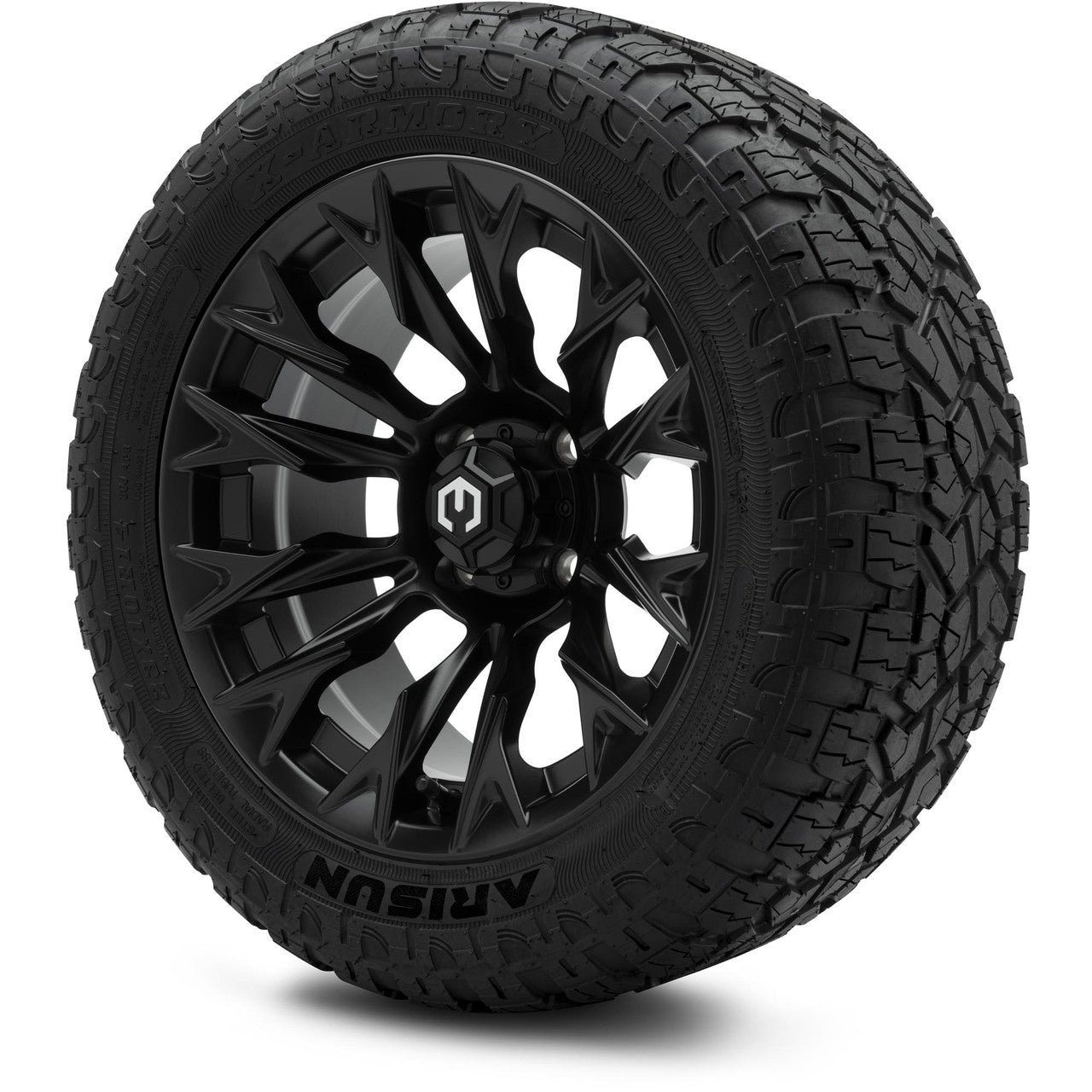 MODZ® 14" Falcon Matte Black Wheels & Off-Road Tires Combo (Arisun X-Armory All-Terrain 23x10-14 Radial)