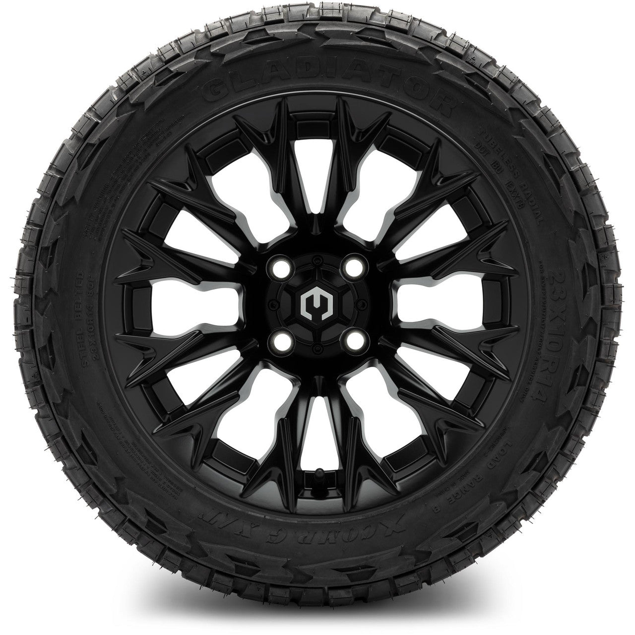 MODZ® 14" Falcon Matte Black Wheels & Off-Road Tires Combo (Arisun X-Armory All-Terrain 23x10-14 Radial)