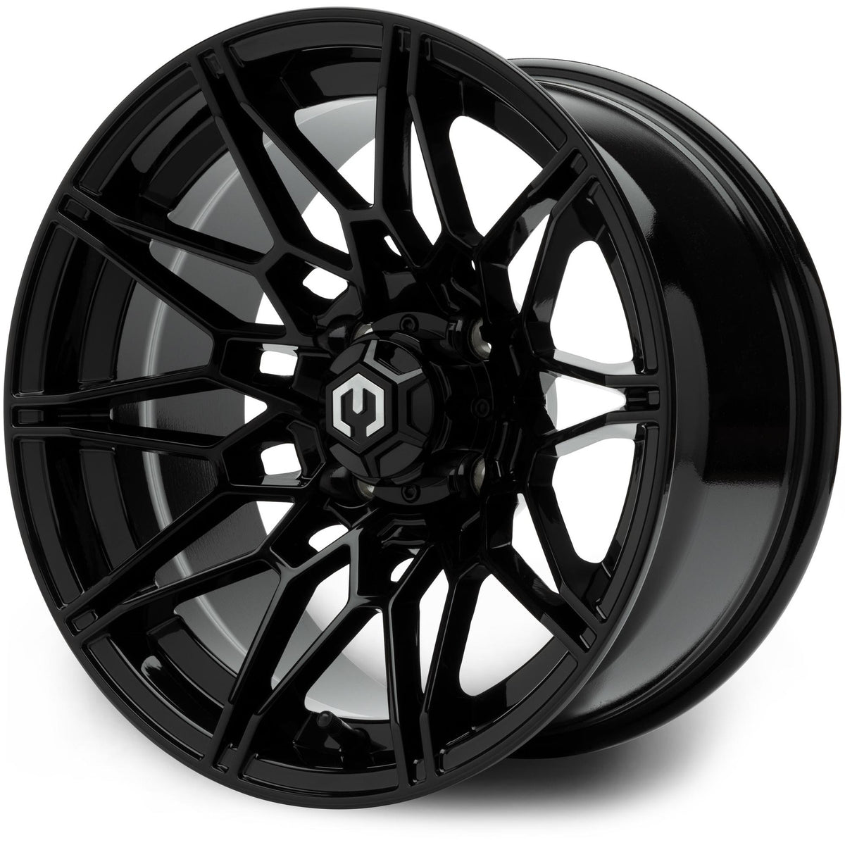 MODZ® 14" Galaxy Glossy Black Wheels & Off-Road Tires Combo (Xcomp Gladiator 23-10-14 Radial)