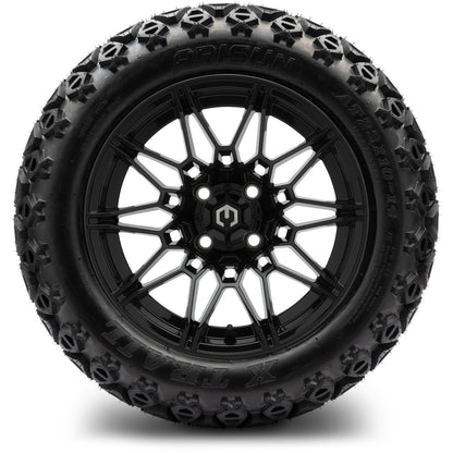 MODZ® 14" Galaxy Glossy Black Wheels & Off-Road Tires Combo (Xcomp Gladiator 23-10-14 Radial)