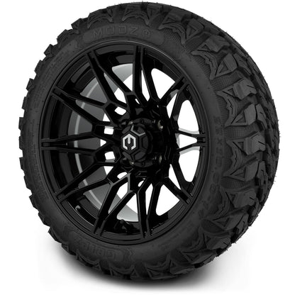 MODZ® 14" Galaxy Glossy Black Wheels & Off-Road Tires Combo (Arisun X-Armory All-Terrain 23x10-14 Radial)