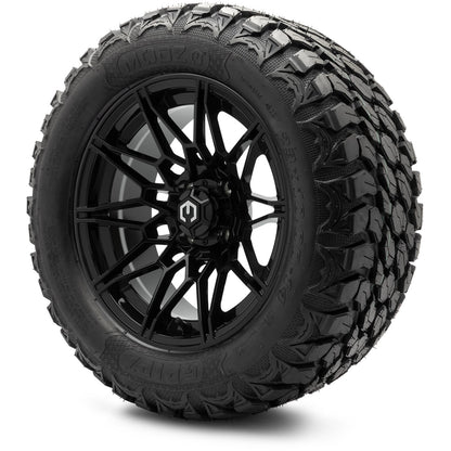 MODZ® 14" Galaxy Glossy Black Wheels & Off-Road Tires Combo (Xcomp Gladiator 23-10-14 Radial)