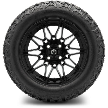 MODZ® 14" Galaxy Glossy Black Wheels & Off-Road Tires Combo (Arisun X-Armory All-Terrain 23x10-14 Radial)