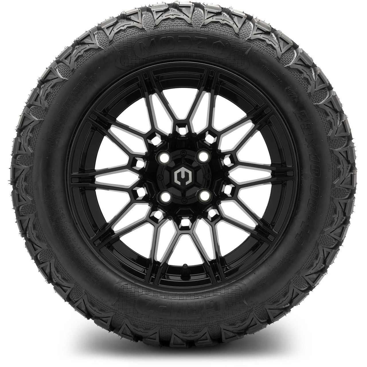MODZ® 14" Galaxy Glossy Black Wheels & Off-Road Tires Combo (Xcomp Gladiator 23-10-14 Radial)