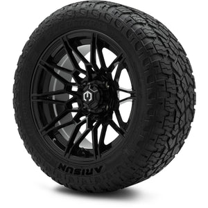 MODZ® 14" Galaxy Glossy Black Wheels & Off-Road Tires Combo (Arisun X-Armory All-Terrain 23x10-14 Radial)