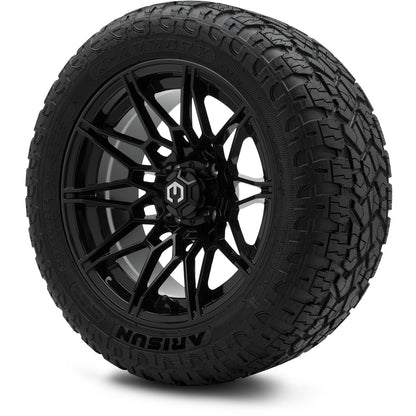 MODZ® 14" Galaxy Glossy Black Wheels & Off-Road Tires Combo (Xcomp Gladiator 23-10-14 Radial)