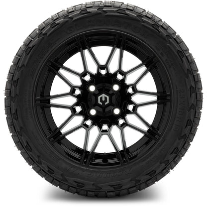 MODZ® 14" Galaxy Glossy Black Wheels & Off-Road Tires Combo (Arisun X-Armory All-Terrain 23x10-14 Radial)