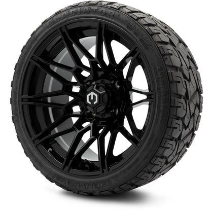 MODZ® 14" Galaxy Glossy Black Wheels & Off-Road Tires Combo (Xcomp Gladiator 23-10-14 Radial)