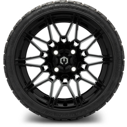 MODZ® 14" Galaxy Glossy Black Wheels & Off-Road Tires Combo (Xcomp Gladiator 23-10-14 Radial)