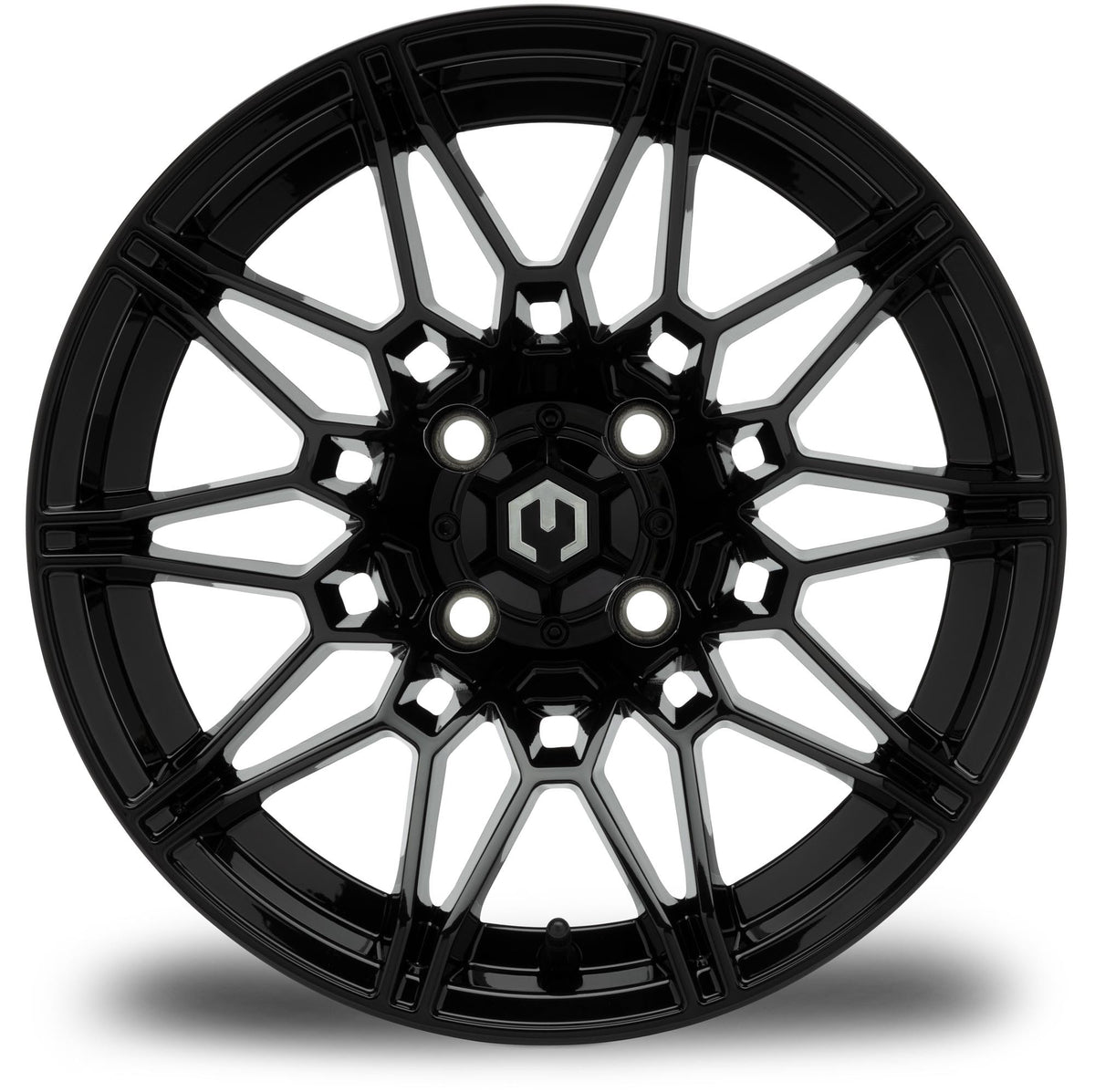 MODZ® 14" Galaxy Glossy Black Wheels & Off-Road Tires Combo (Arisun X-Trail All-Terrain 23x10-14)