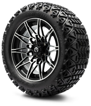MODZ® 14" Galaxy Machined Black Wheels & Off-Road Tires Combo (Arisun X-Trail All-Terrain 23x10-14)