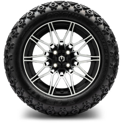 MODZ® 14" Galaxy Machined Black Wheels & Off-Road Tires Combo (Arisun X-Trail All-Terrain 23x10-14)