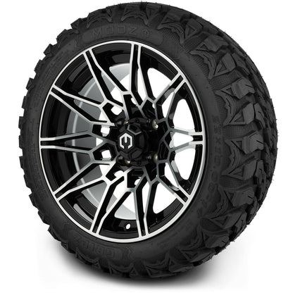 MODZ® 14" Galaxy Machined Black Wheels & Off-Road Tires Combo (Arisun X-Trail All-Terrain 23x10-14)