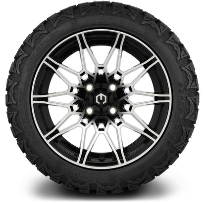 MODZ® 14" Galaxy Machined Black Wheels & Off-Road Tires Combo (Arisun X-Trail All-Terrain 23x10-14)