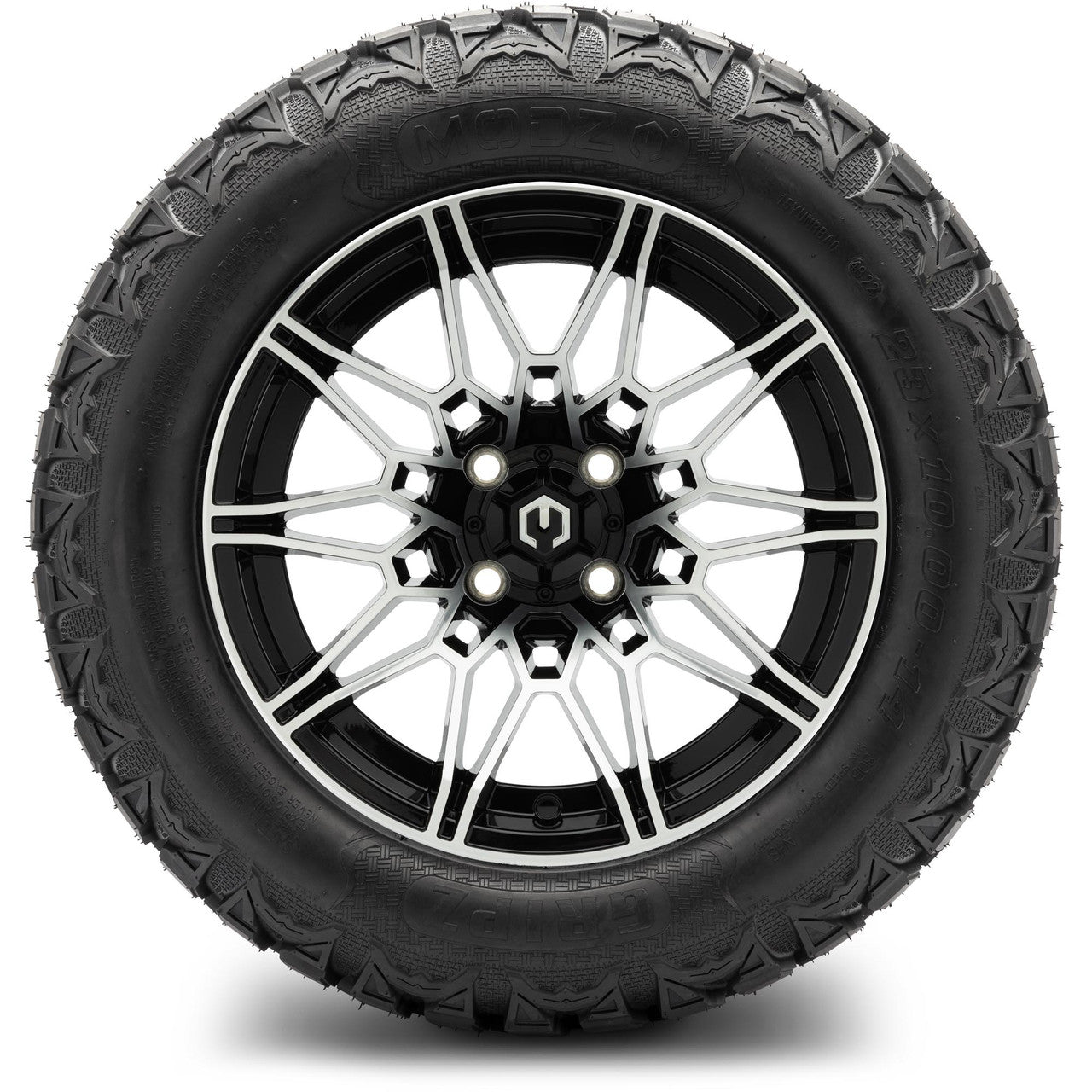 MODZ® 14" Galaxy Machined Black Wheels & Off-Road Tires Combo (Arisun X-Trail All-Terrain 23x10-14)