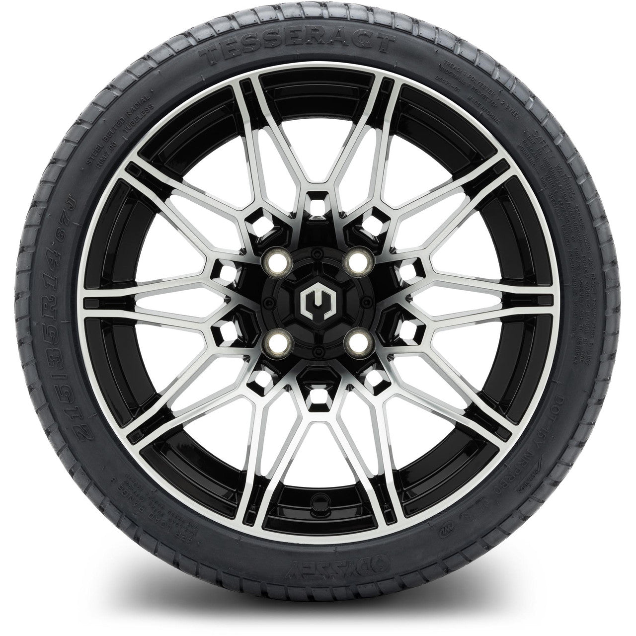 MODZ® 14" Galaxy Machined Black Wheels & Street Tires Combo (MODZ Street Fox Radial 23x10-14)