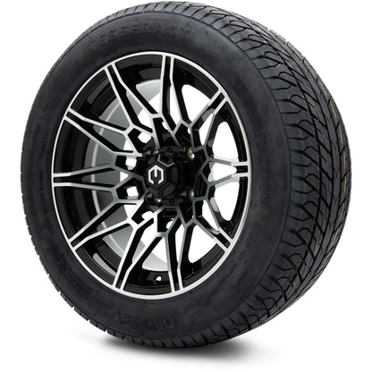 MODZ® 14" Galaxy Machined Black Wheels & Street Tires Combo (MODZ Street Fox Radial 23x10-14)