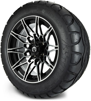 MODZ® 14" Galaxy Machined Black Wheels & Street Tires Combo (MODZ Street Fox Radial 23x10-14)
